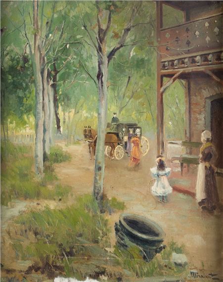 LA LLEGADA DEL CARRUAJE by José Mirabent y Catell