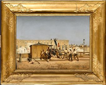 The Three Glorious Ones: The People Crossing the Pont des Arts - Charles Caius Renoux