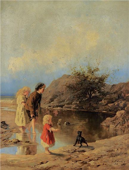 Playtime Near Water by Lawrence Carmichael Earle, 1875