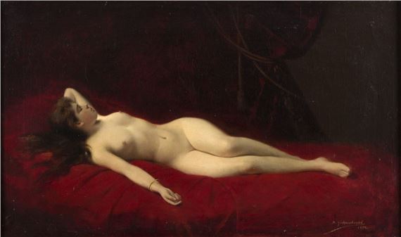 Liegender weiblicher Akt by Bernhard Zickendraht