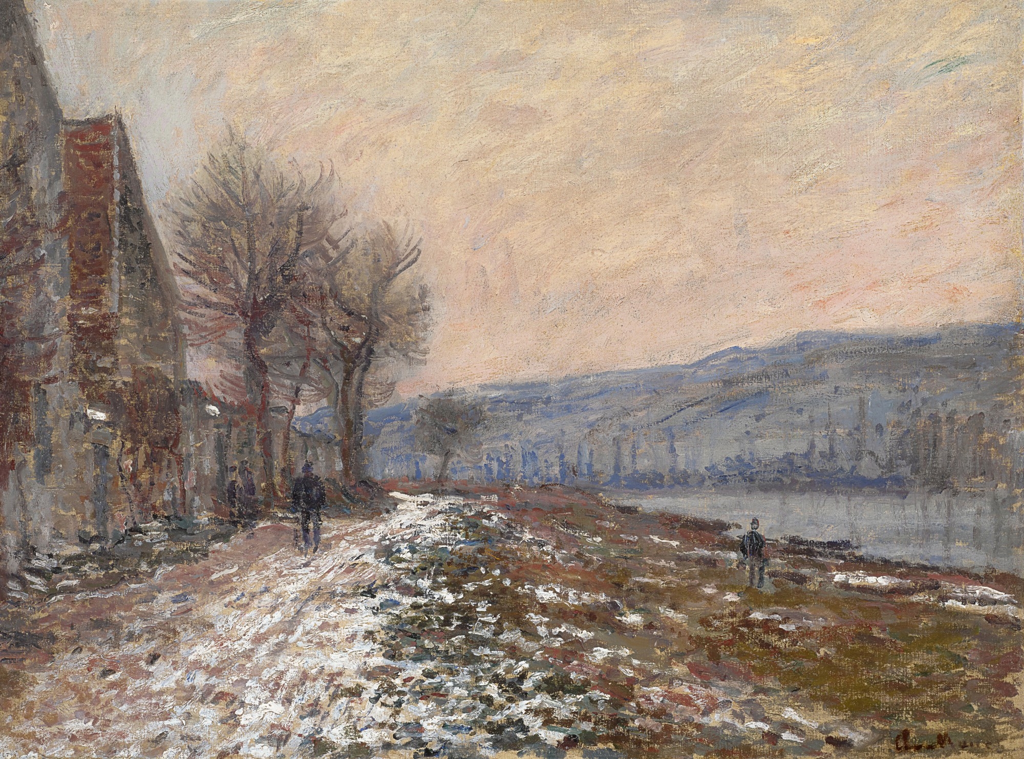 La Berge à Lavacourt, neige by Claude Monet, Executed in 1879