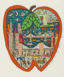 LIFE INSIDE THE BIG APPLE by James Rizzi, 1989