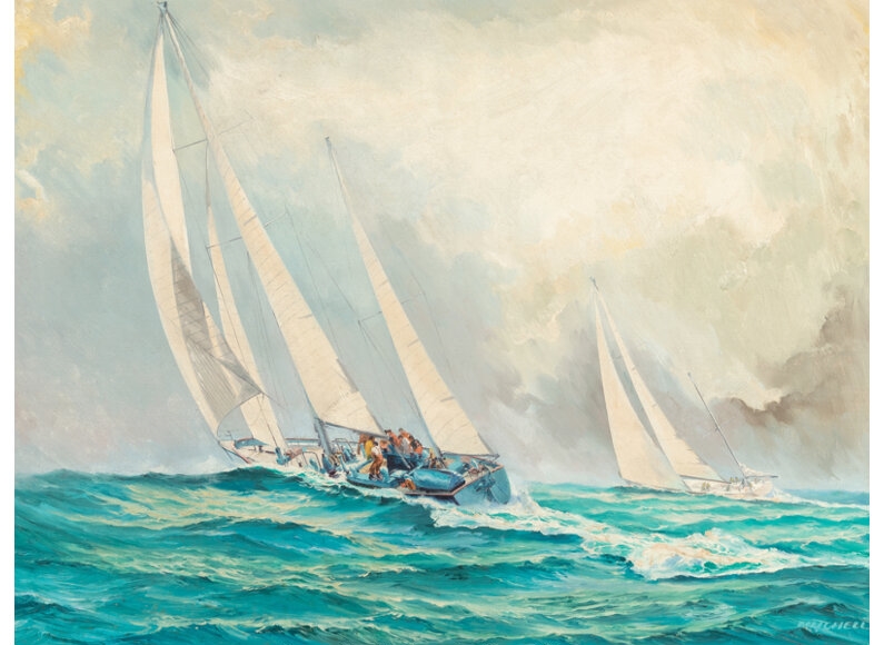 Artwork by James Mitchell, Out at Sea, Made of Oil on canvas