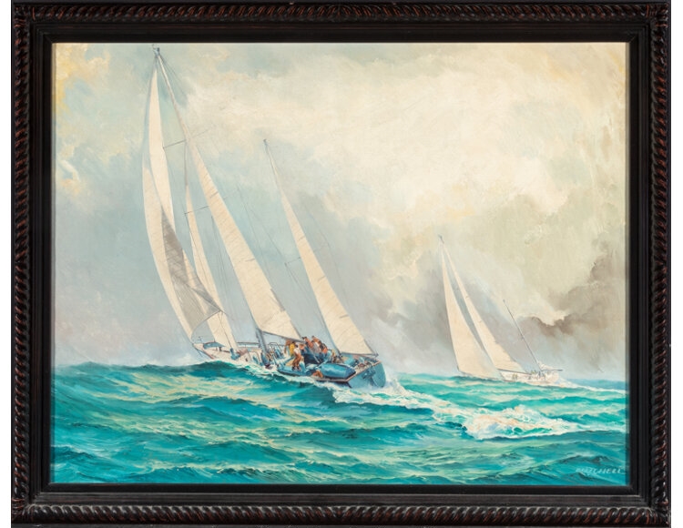 Artwork by James Mitchell, Out at Sea, Made of Oil on canvas