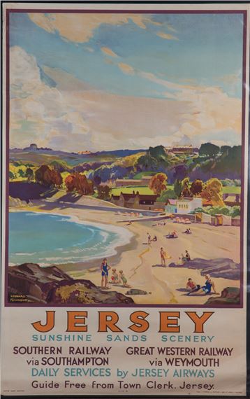 Jersey Sunshine Sands Scenery by Leonard Richmond, circa 1930s