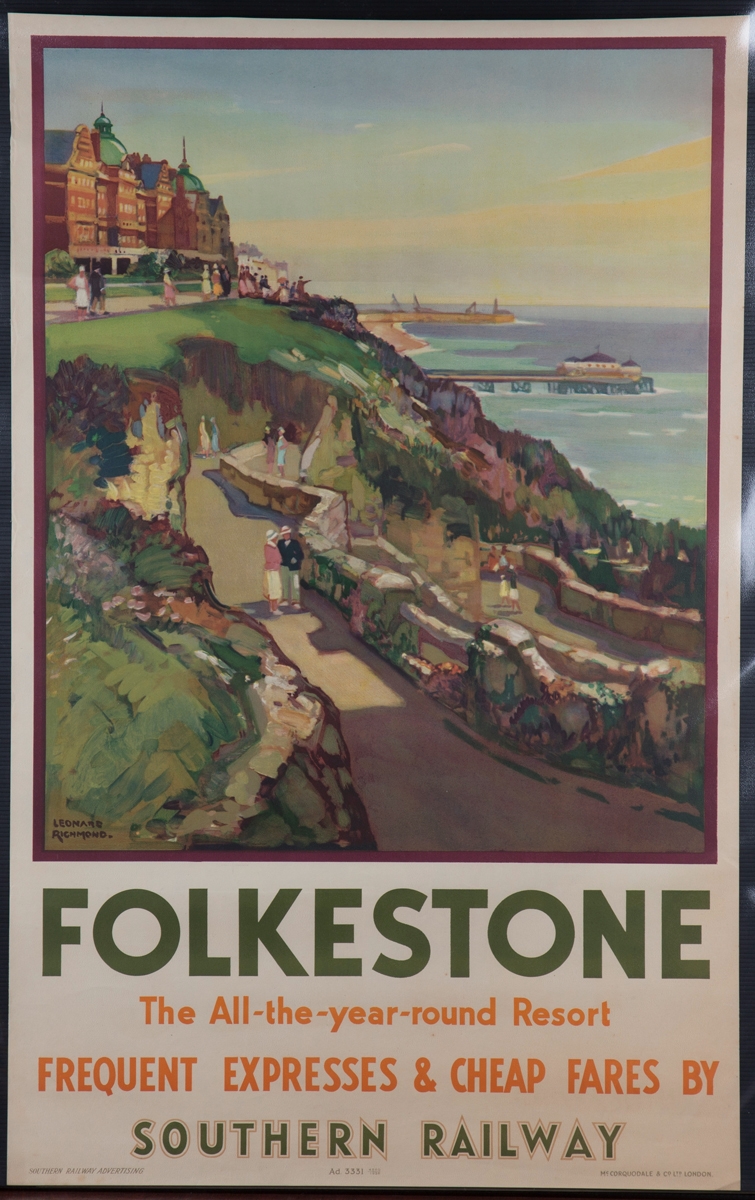 Artwork by Leonard Richmond, Folkestone the All-the-year-round Resort, Made of lithograph