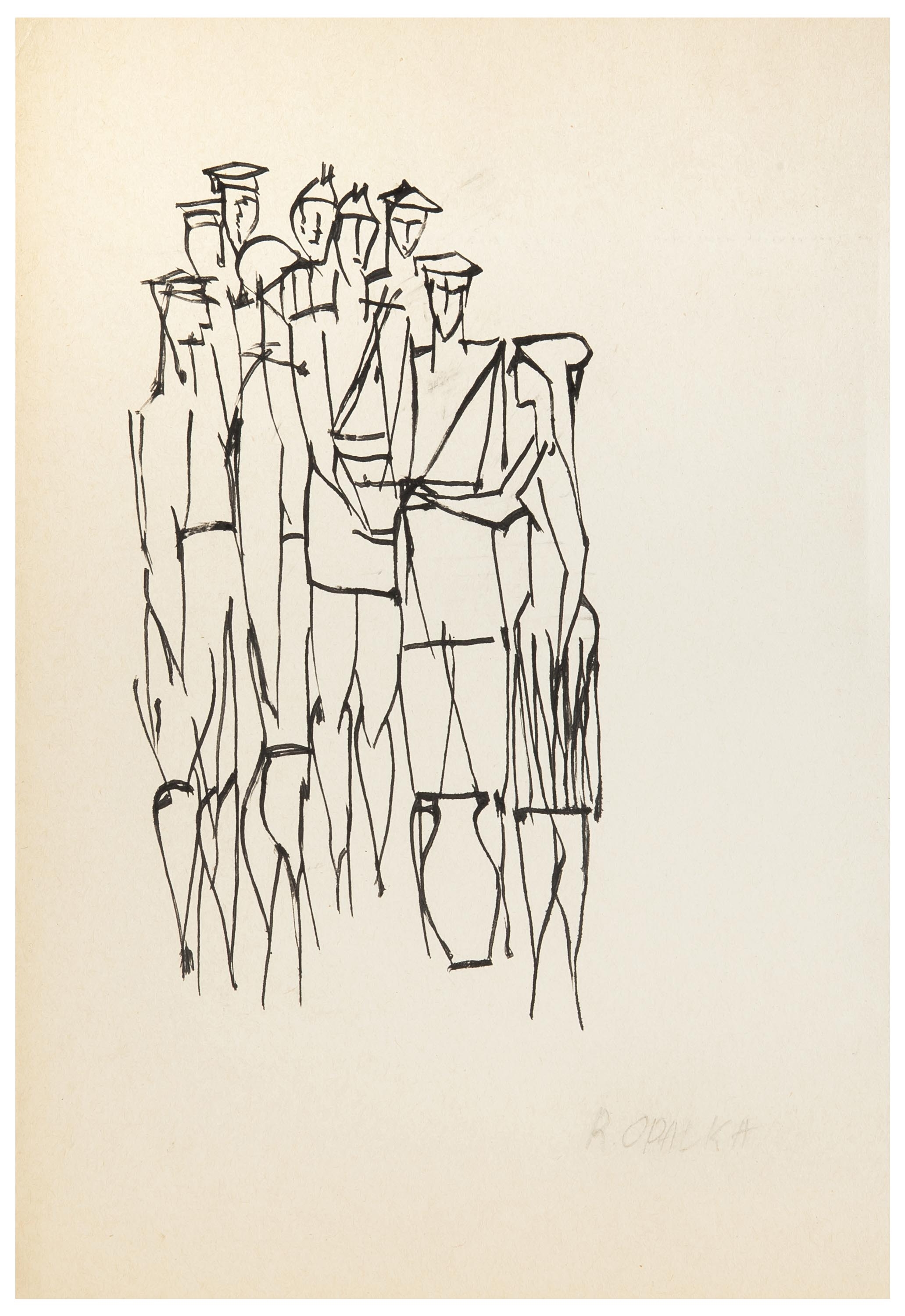 Artwork by Roman Opalka, Szkic do ilustracji, Made of ink, paper