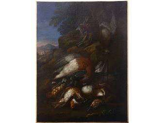 Still Life with Game in a Landscape - Alessandro Gori