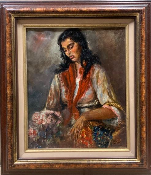 Portrait of a gypsy by Marcelle Grata, 1958