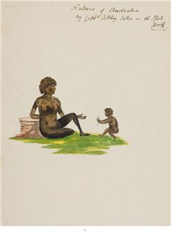 Album of 12 Drawings of Australian Aborigines - Joseph Swabey Tetley