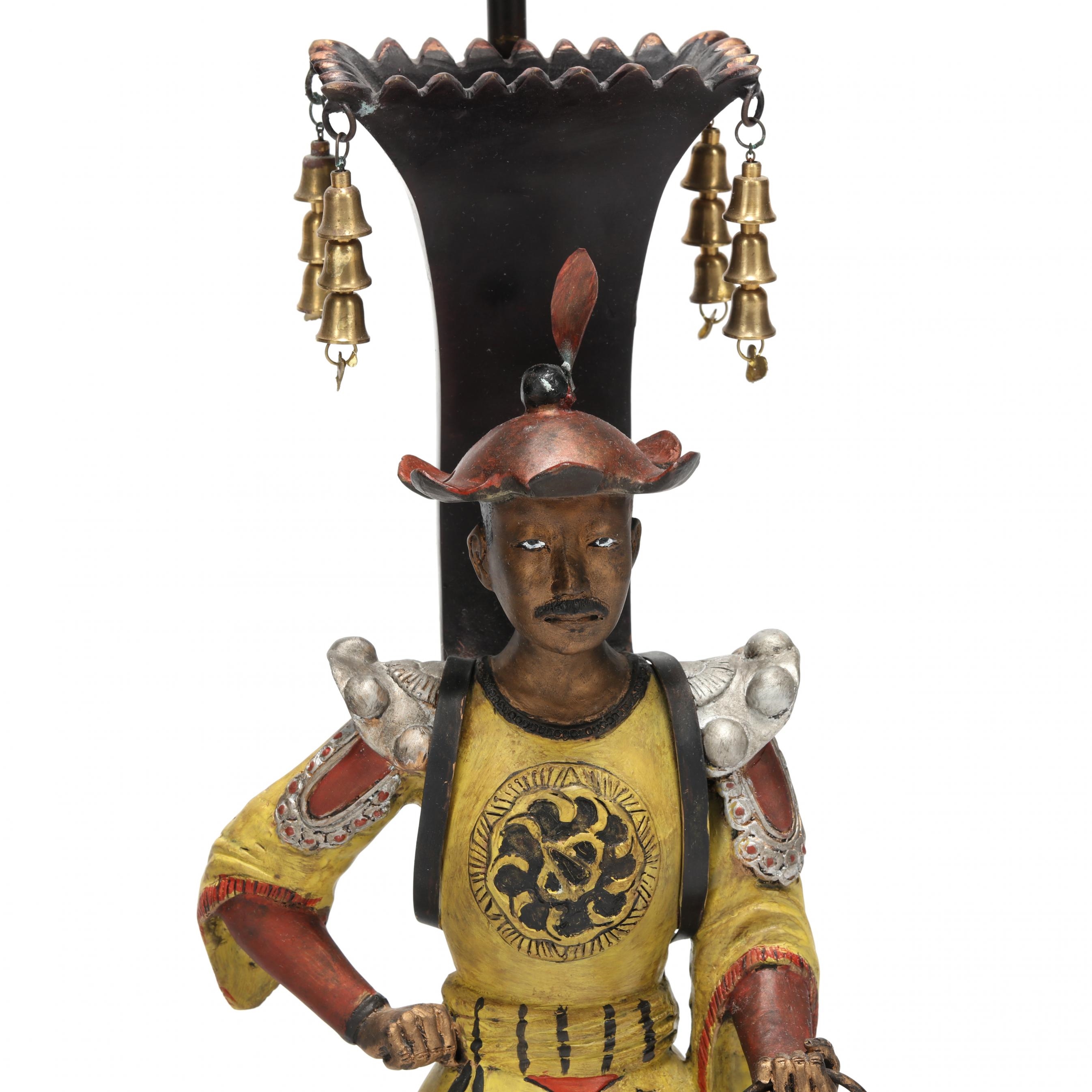 Artwork by Jane Reed, Pair of Painted Bronze Figural Table Lamps, Made of painted cast bronze