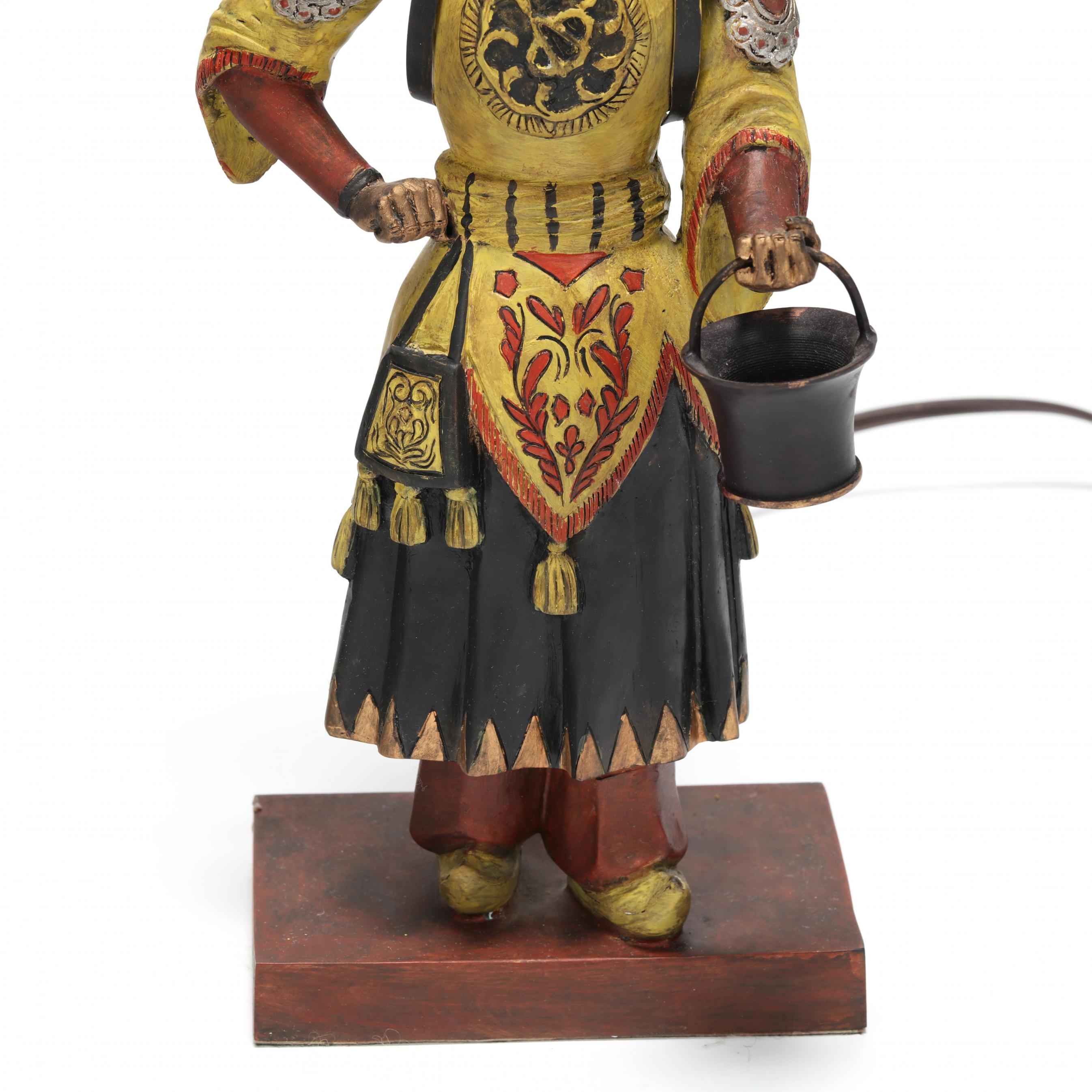 Artwork by Jane Reed, Pair of Painted Bronze Figural Table Lamps, Made of painted cast bronze