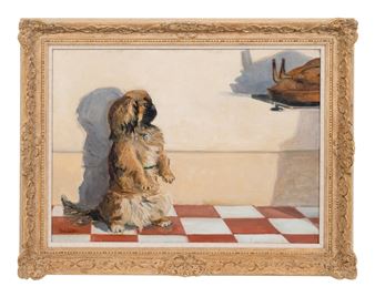 Begging Pekingese - Renée Estieu   