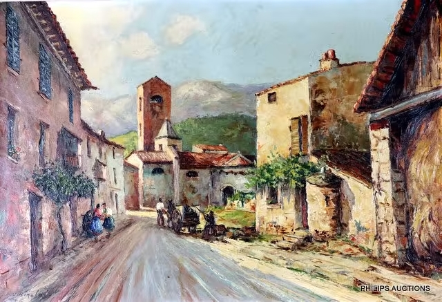 R. U. Rinaldi | Village scene | MutualArt