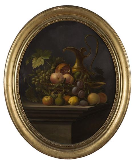 Mathieu Berger | Nature morte aux fruits et corbeille (1869) | MutualArt