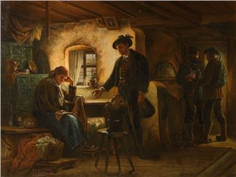 Rural interior, the sonleaves his mother - E. Böhler