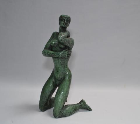 Artwork by Jacques Tempereau, Helianthus, ANT n°8, Made of Bronze with green patina