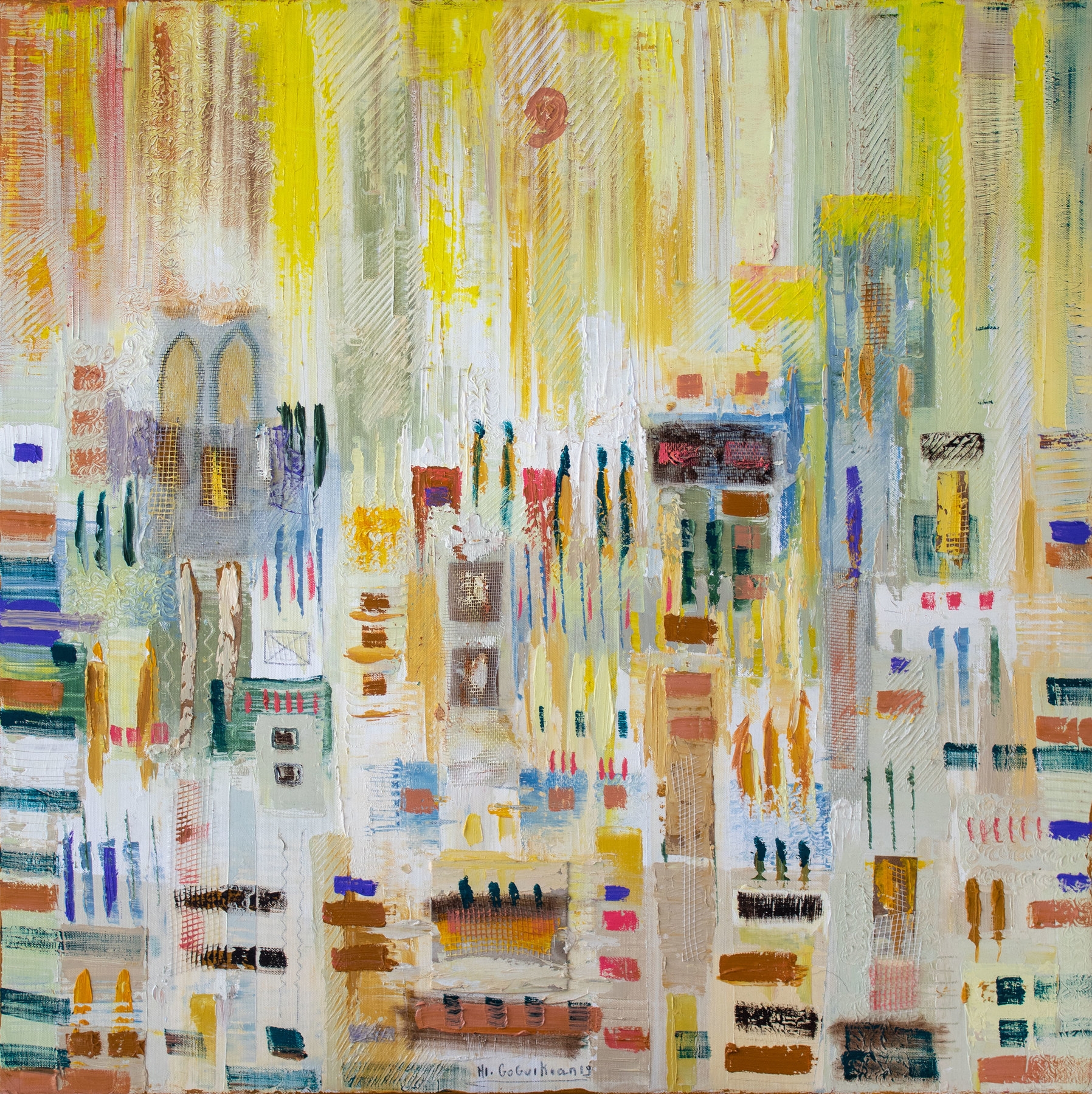 Artwork by Mireille Goguikian, Le tamis, Made of Mxed media on canvas