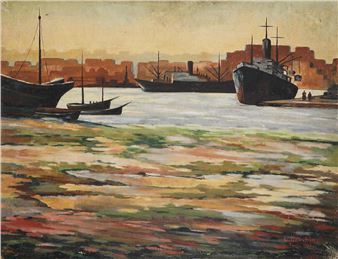 THE TUNIS HARBOUR, 1946. - L. Drouhin