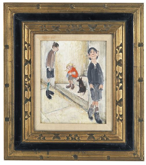 Harold Riley | Three Children with Dog | MutualArt