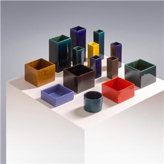 Colourful collection of 14 "Kupittaan Savi" geometrical - Heidi Blomstedt