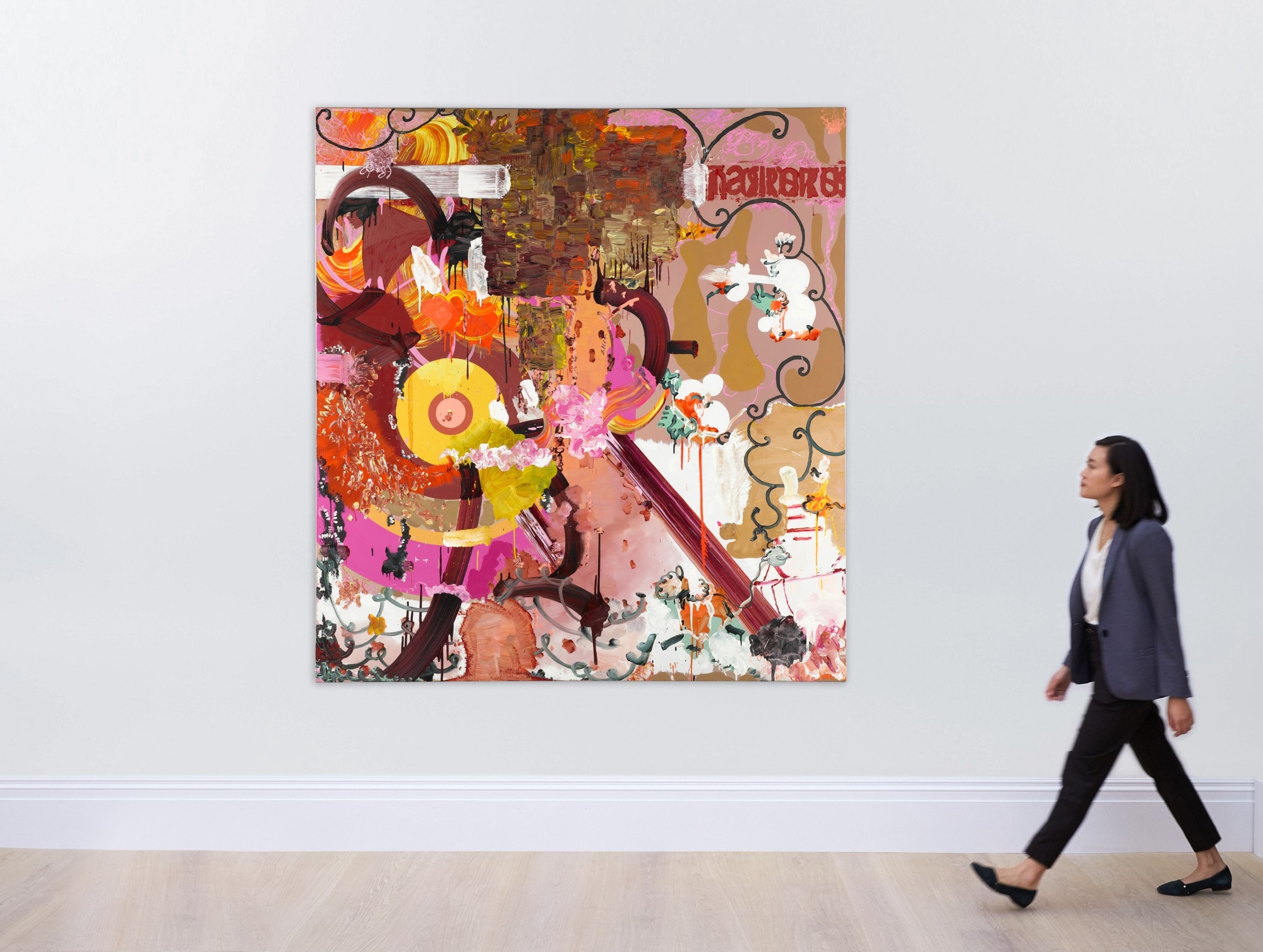 Artwork by Fiona Rae, Untitled (Brown), Made of oil and acrylic on canvas