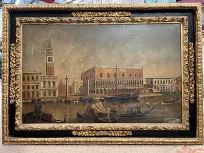 Venetian Canal Scene by Canaletto, Miguel Canals