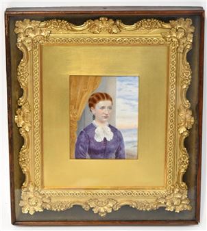 watercolour portrait of a lady be windowsill - Mary Wing