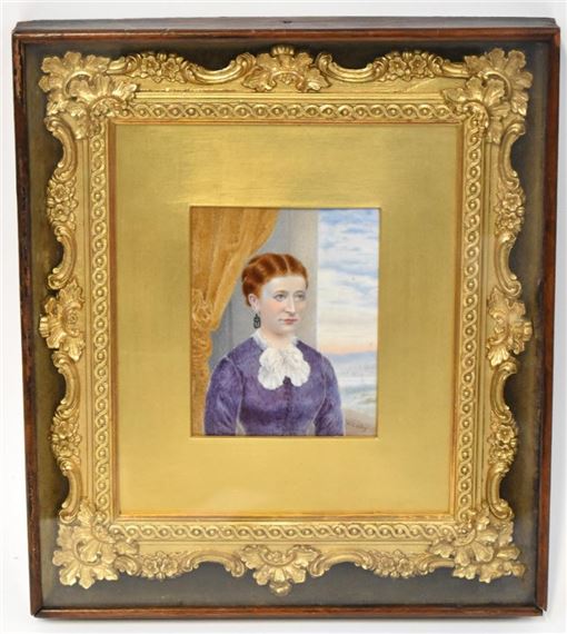 watercolour portrait of a lady be windowsill - Mary Wing