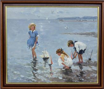 Children playing on the beach - Fomenok Stanislav  