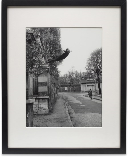 Artwork by Yves Klein, Harry Shunk, János Kender, Saut dans le Vide [Leap Into the Void], Paris, Made of Gelatin silver print, mounted, probably printed 1960s.