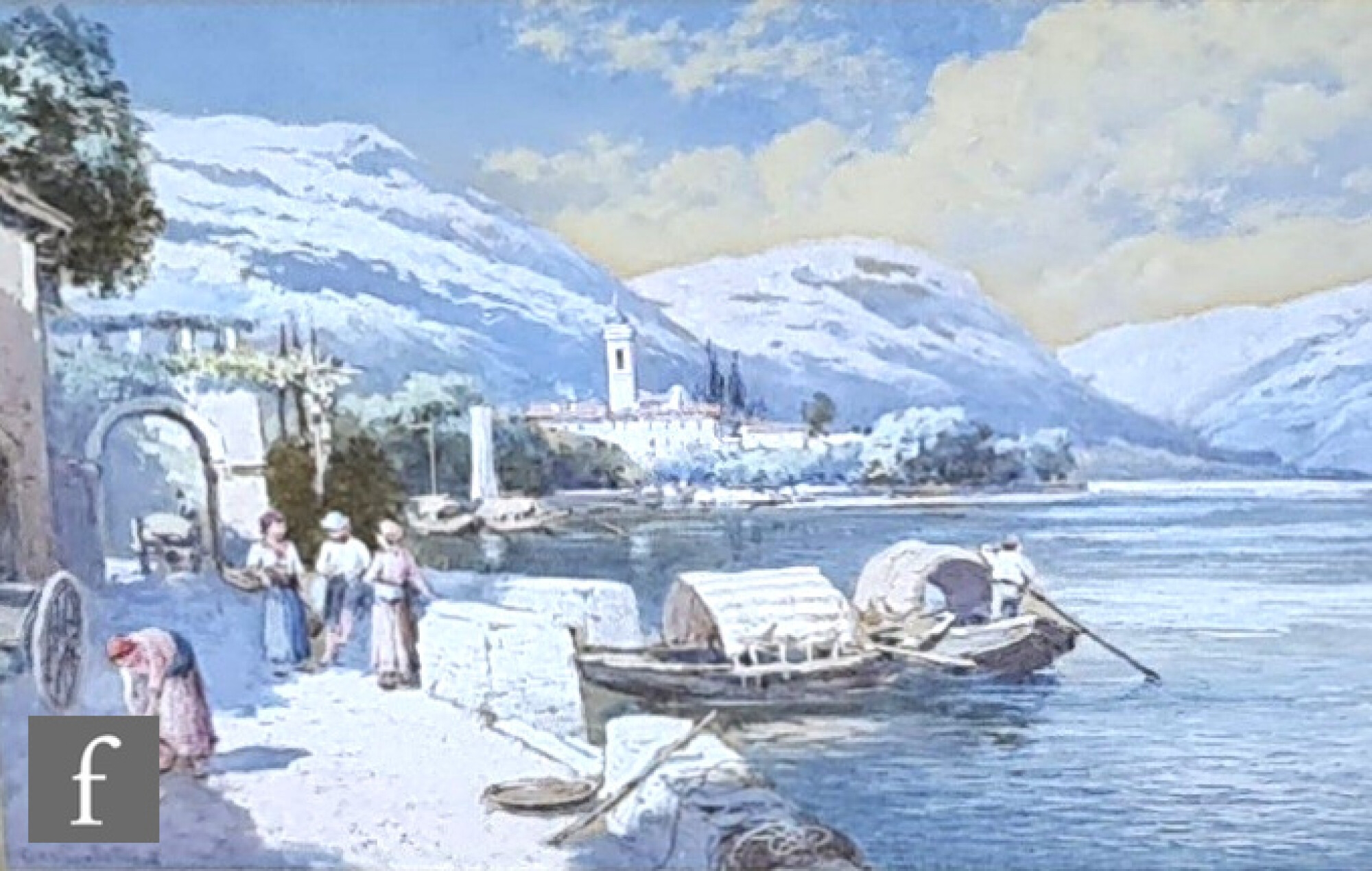 'Weggio, Lake Lucerne'; 'Maccagno, Lago Maggiore' by Charles Edmund Rowbotham, 1911
