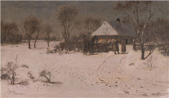 W ZIMOWĄ NOC PRZED CHATĄ - Alexander Mroczkowski