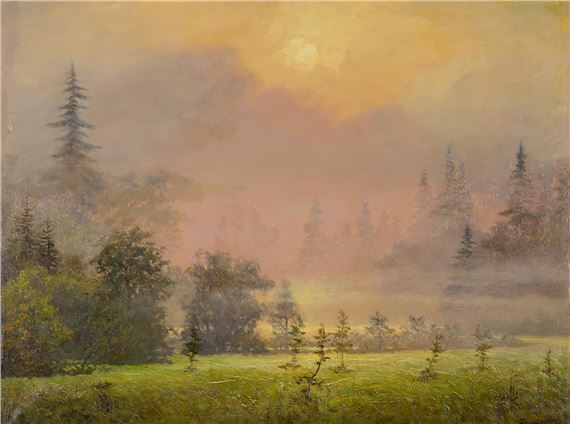 Morning fog by Mikhail Mikhailovich Courierov, 1972