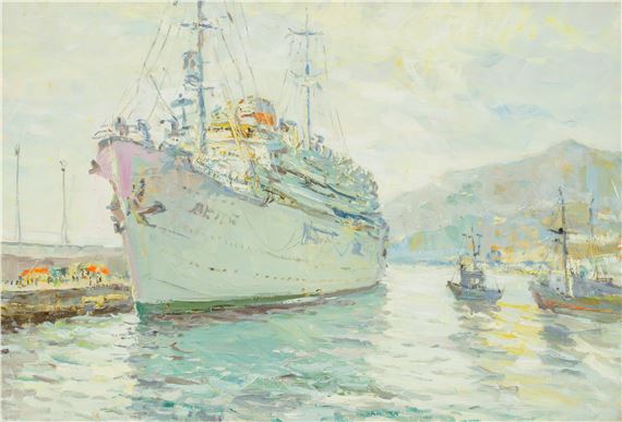 Crimea.Pier by Victor Aleksandrovich Ferber, 1958