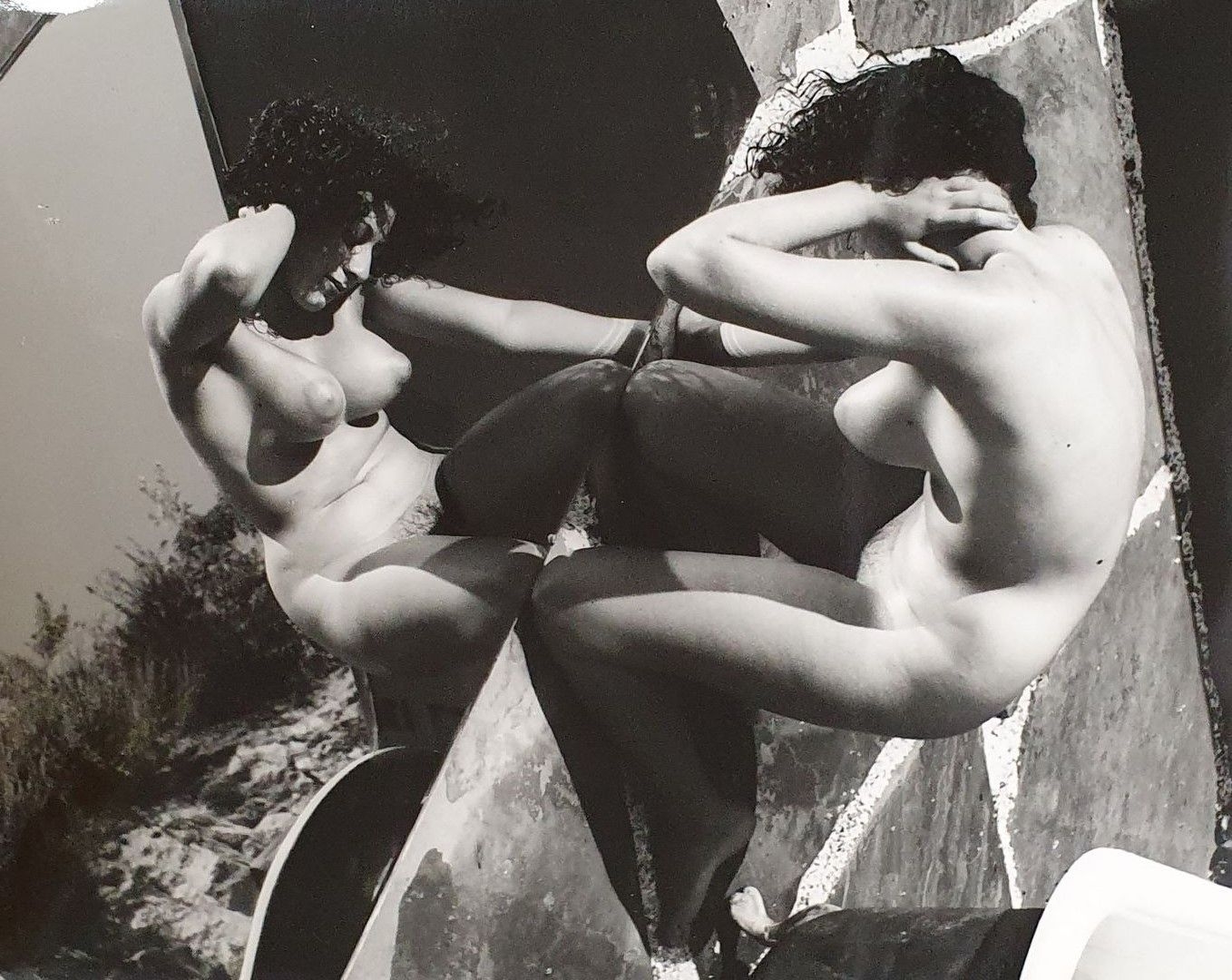 Artwork by Andre de Dienes, Nude Woman (in front of a mirror), Made of Silver print