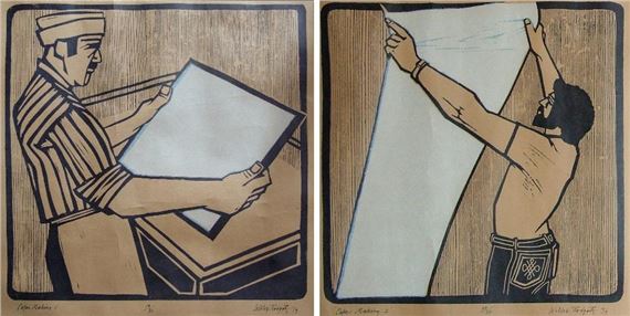 Willie Rodger | 'Paper Making I' & 'Paper Making II' | MutualArt