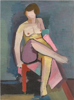 Seated nude. - Erwin Graumann