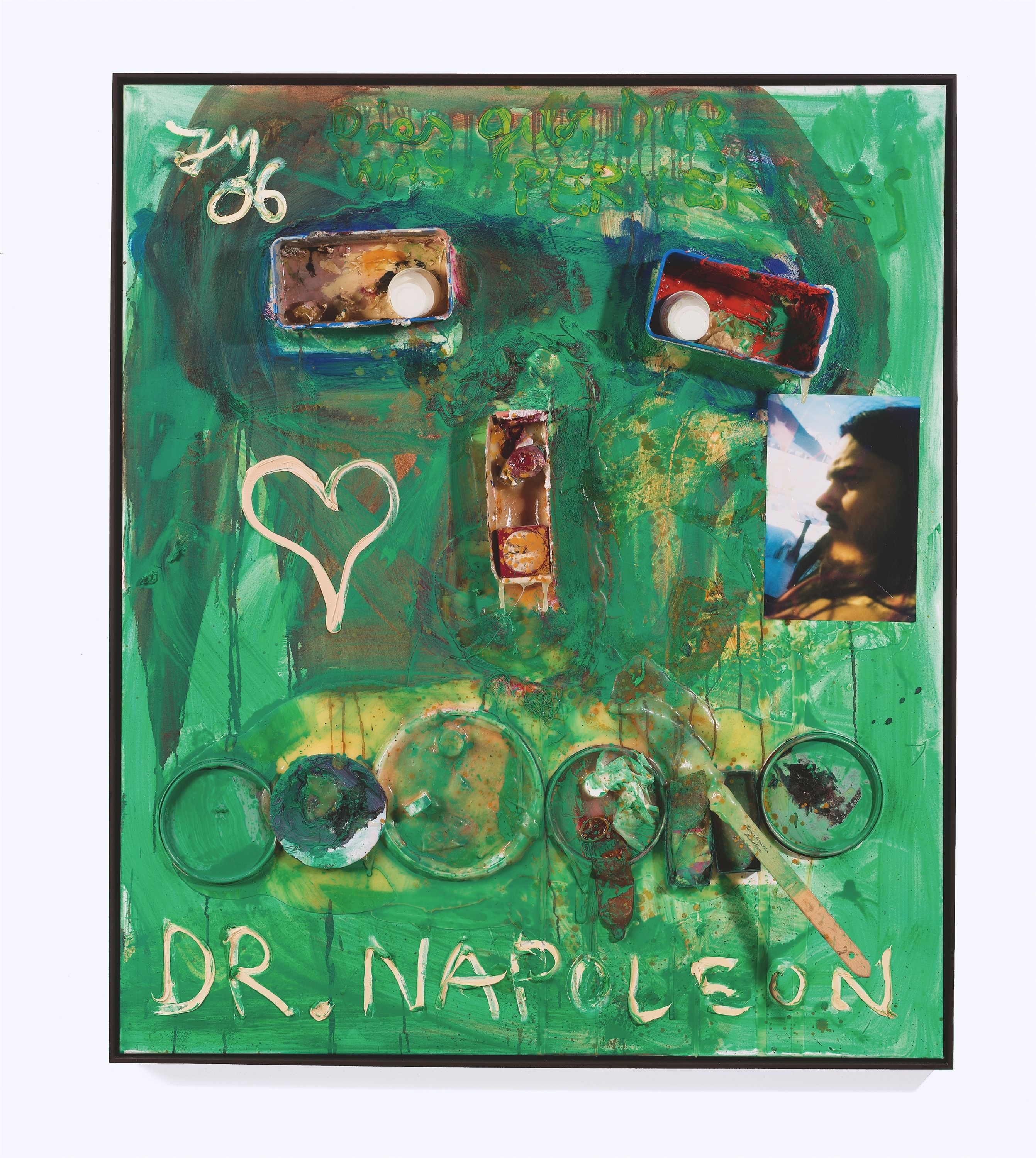 Artwork by Jonathan Meese, ”NAPOLEON´S LIEBESTUM”., Made of Oil and assemblage on canvas, with collaged photo