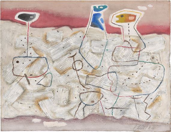 ”Helle Bewegung”. by Willi Baumeister, 1948