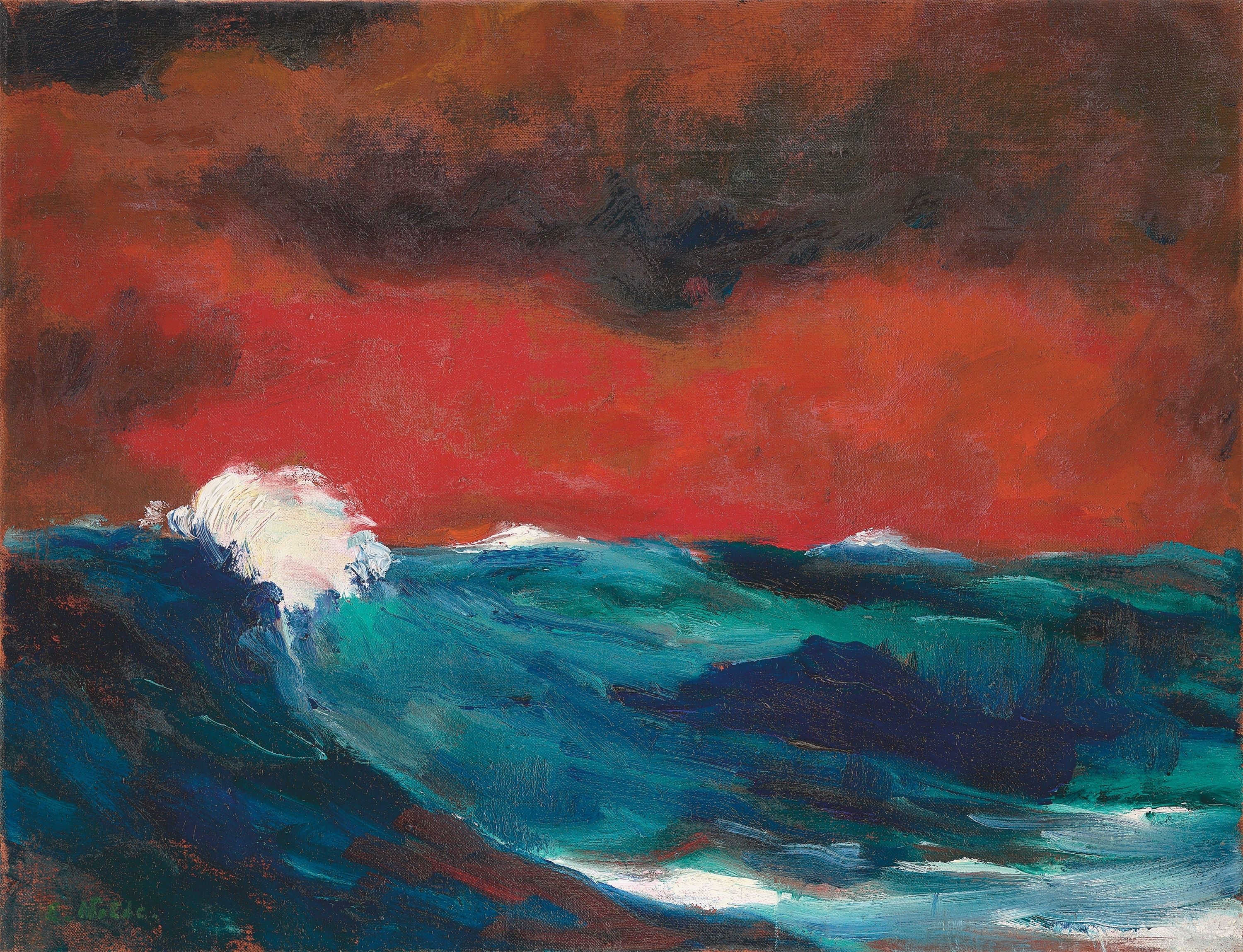 Artwork by Emil Nolde, ”Meer (I)”., Made of Oil on canvas