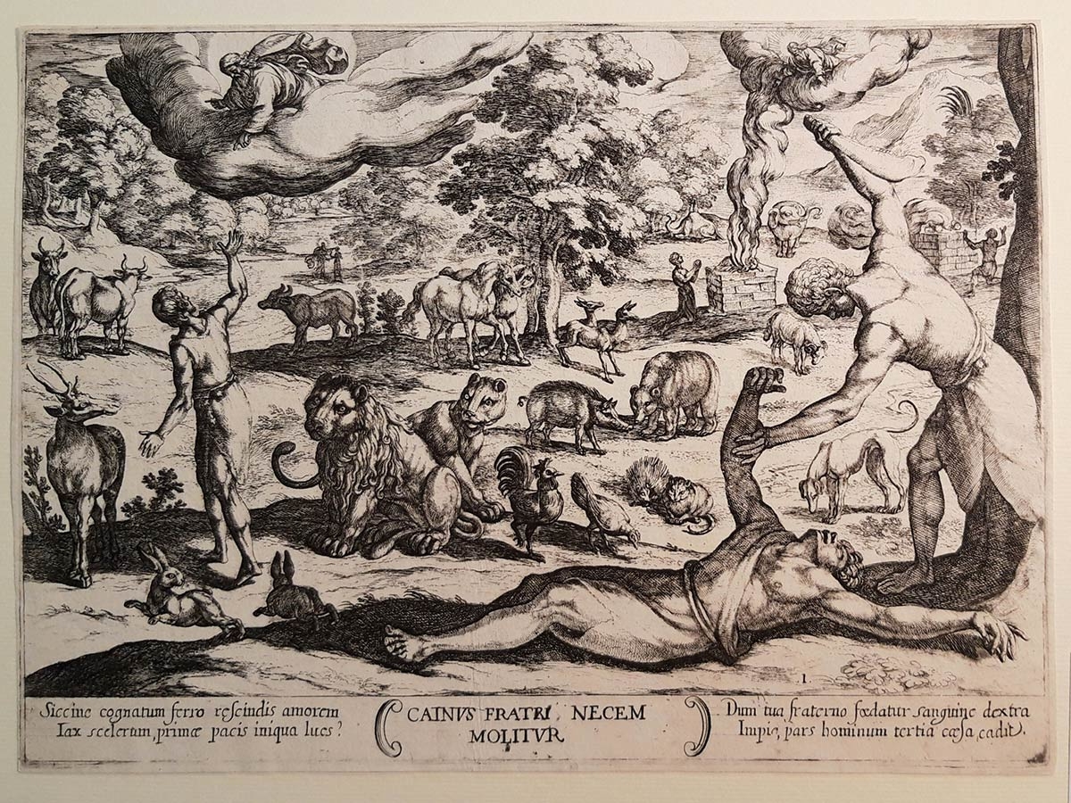 Artwork by Antonio Tempesta, Cain and Abel, Made of Etching