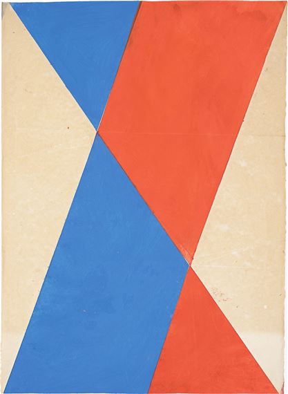 Red and blue, diagonal. by Hermann Glöckner, 1977