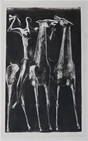 JINETE Y CABALLOS - Alfredo Bigatti