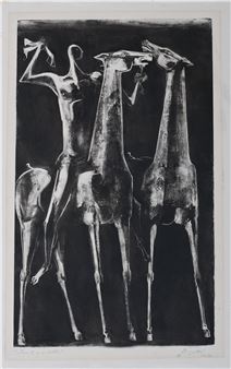 JINETE Y CABALLOS - Alfredo Bigatti