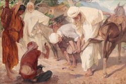 Chez le maréchal-ferrant (orientaliste) by Jules-Pierre van Biesbroeck