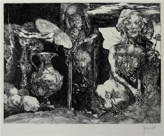 Im Garten des Generals (nach Kalf) by Heinz Zander, 1967