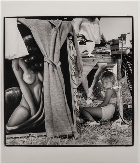 Flea Market Vendor's Daughter, Route 13, Delaware by Sylvia Plachy, 1984, printed 1980s
