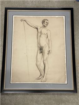 Academic study of a standing nude figure - Edwin C. Eldridge