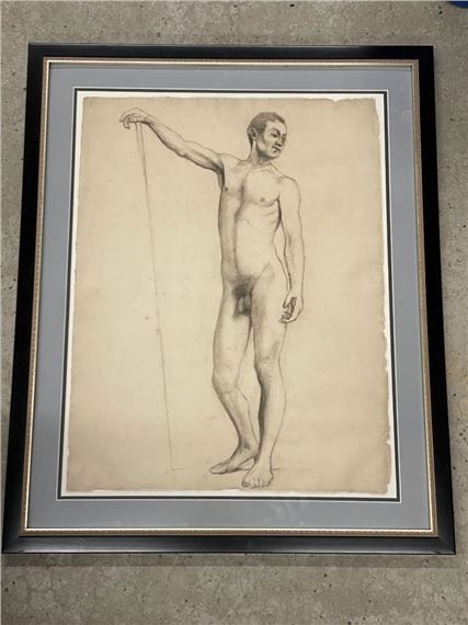 Academic study of a standing nude figure - Edwin C. Eldridge